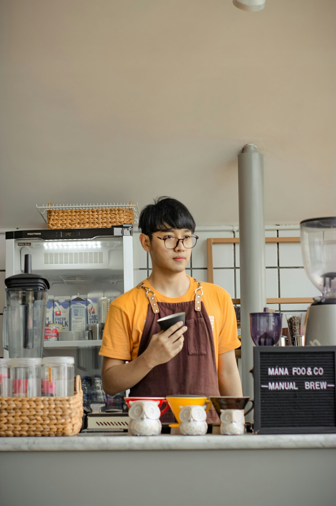 young woman cafe owner